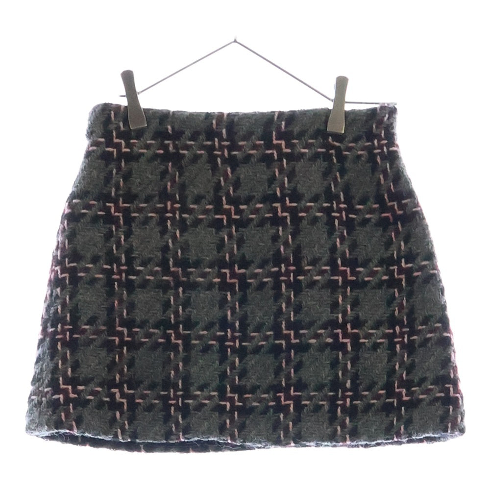 miumiu(ミュウミュウ) 15AW Tweed Mini Skirt ツイード ウールミニスカート グレー レディース