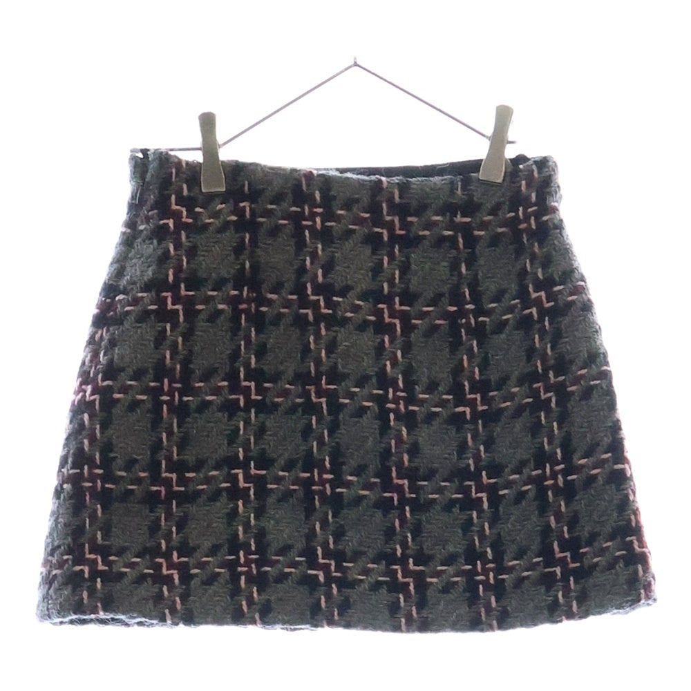 miumiu(ミュウミュウ) 15AW Tweed Mini Skirt ツイード ウールミニスカート グレー レディース