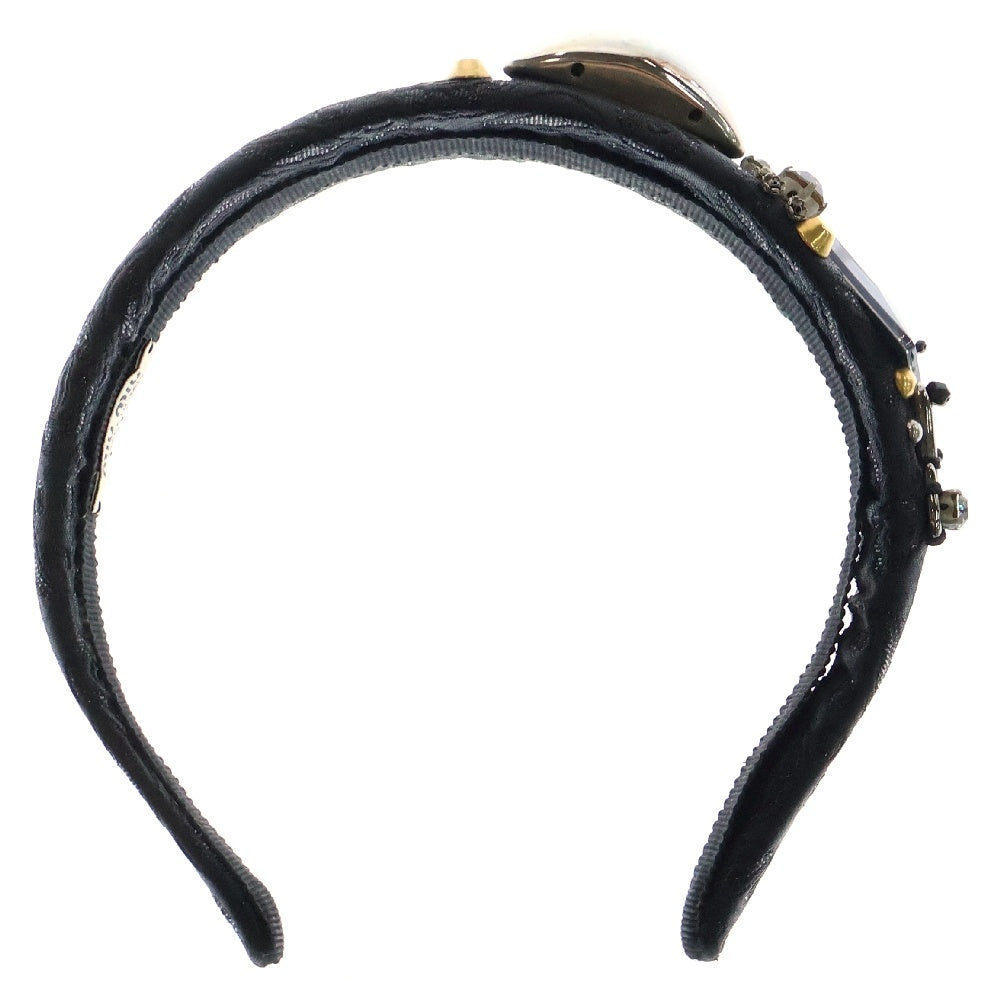 miumiu(ミュウミュウ) Bijou Hairband ビジュー ヘアバンド カチューシャ ブラック レディース