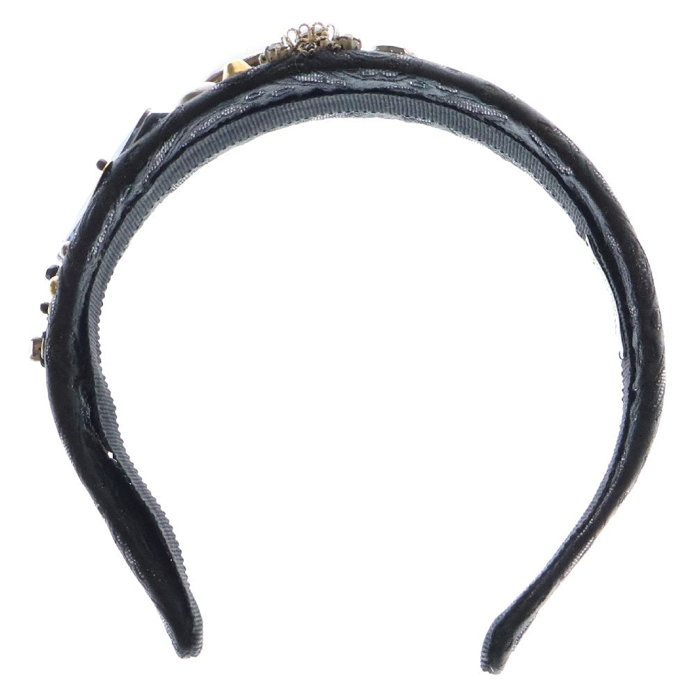 miumiu(ミュウミュウ) Bijou Hairband ビジュー ヘアバンド カチューシャ ブラック レディース