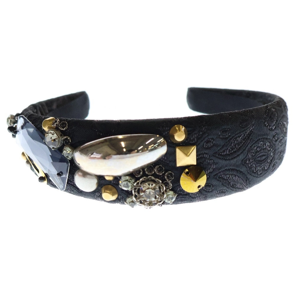 miumiu(ミュウミュウ) Bijou Hairband ビジュー ヘアバンド カチューシャ ブラック レディース