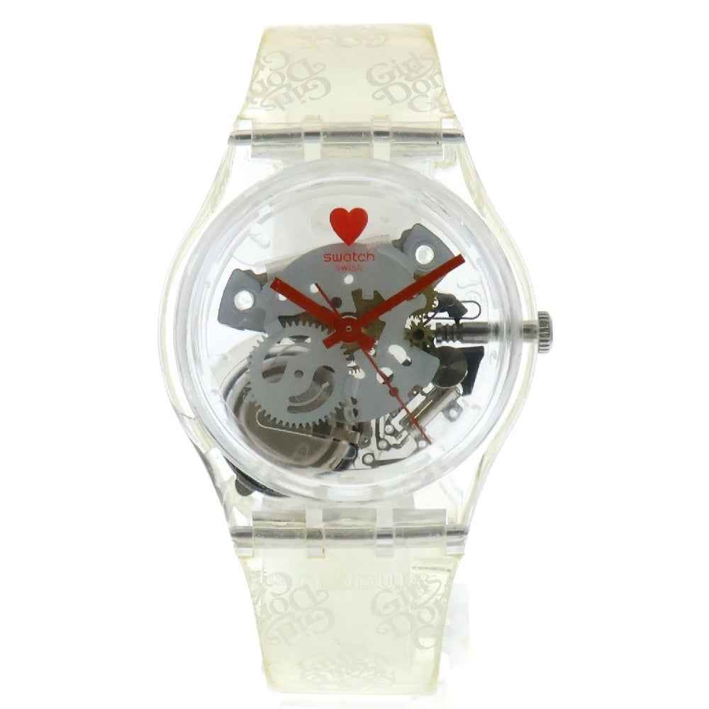 Girls Don't Cry(ガールズドントクライ) ×SWATCH ロゴラバーバンド クォーツ腕時計 ウォッチ クリア