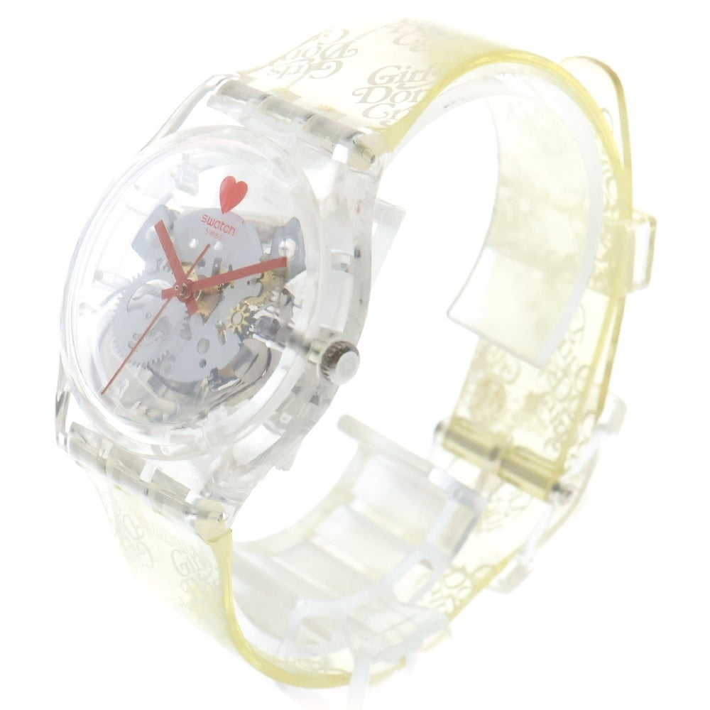 Girls Don't Cry(ガールズドントクライ) ×SWATCH ロゴラバーバンド クォーツ腕時計 ウォッチ クリア