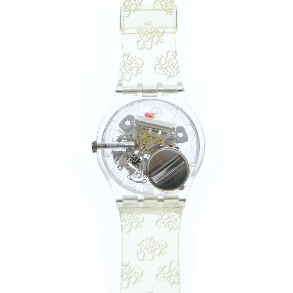 Girls Don't Cry(ガールズドントクライ) ×SWATCH ロゴラバーバンド クォーツ腕時計 ウォッチ クリア