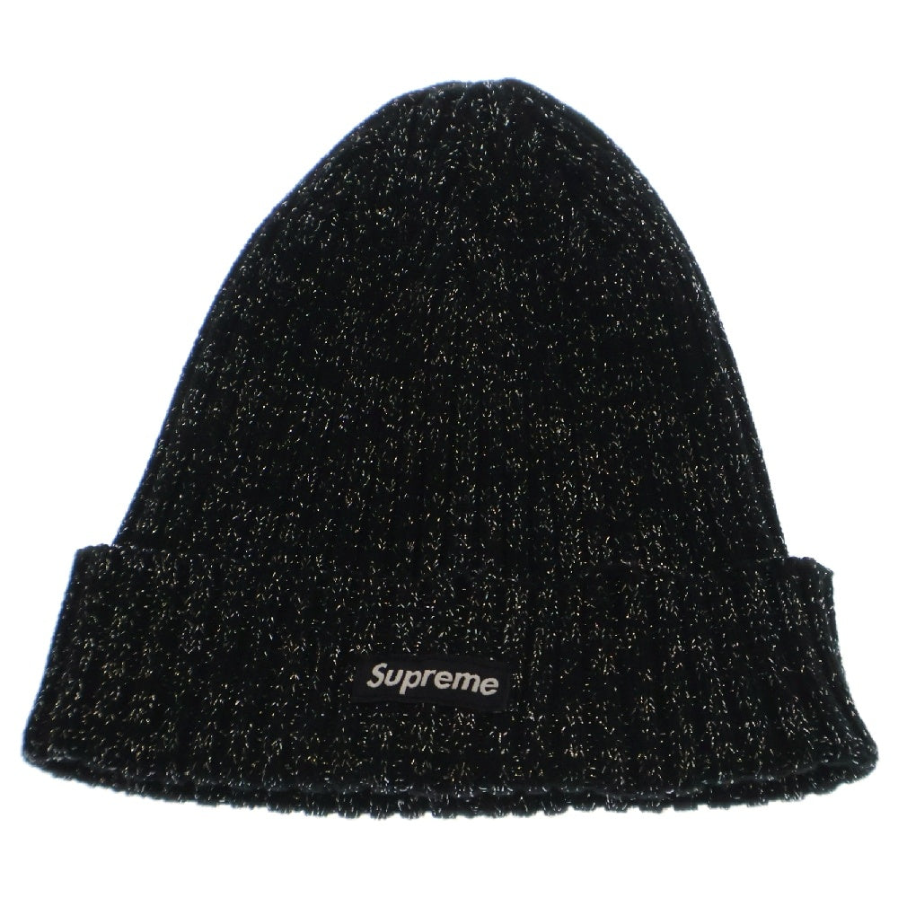 SUPREME(シュプリーム) 25SS Overdyed Beanie Metallic オーバーダイドビーニー ニット帽 ブラック/メタリックシルバー