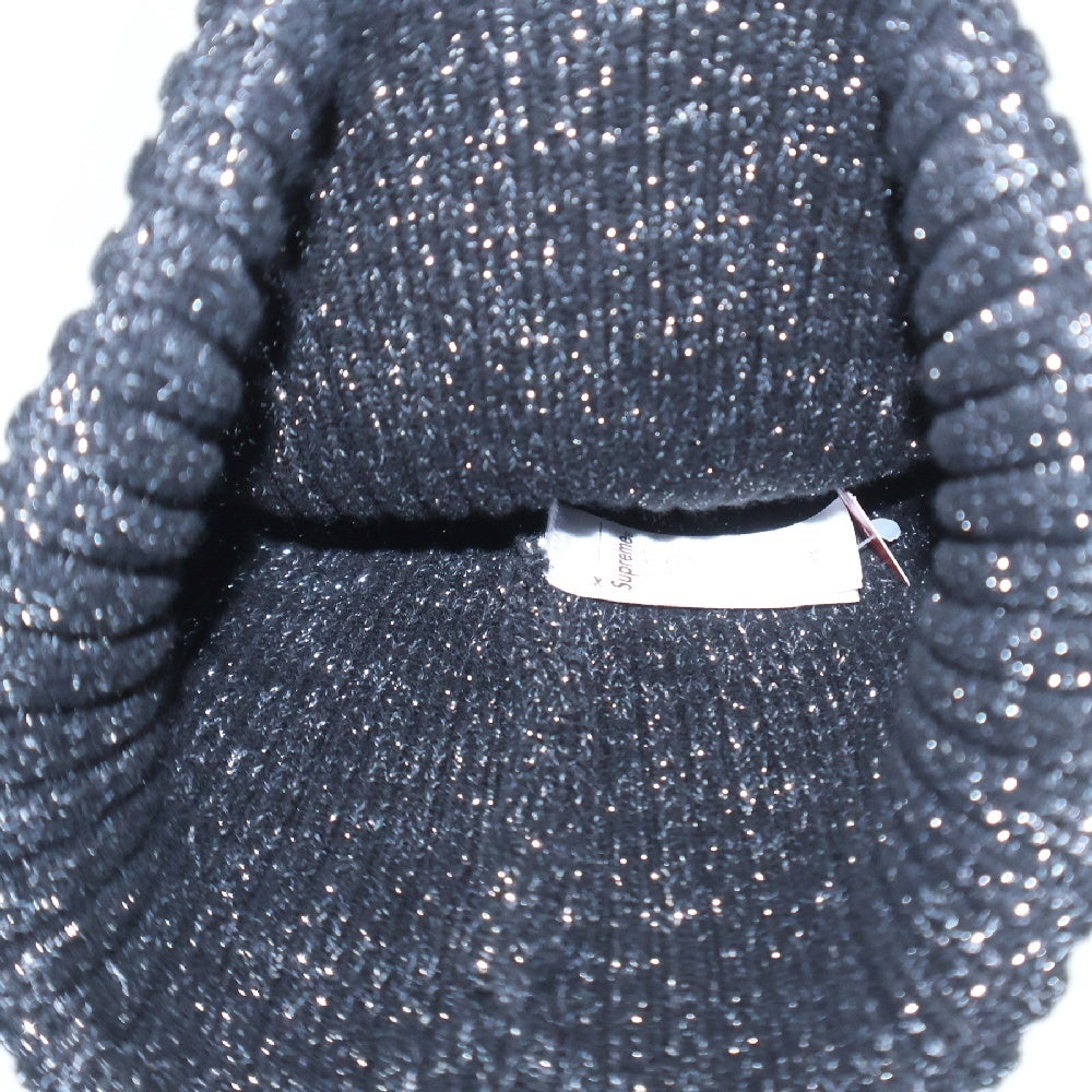 SUPREME(シュプリーム) 25SS Overdyed Beanie Metallic オーバーダイドビーニー ニット帽 ブラック/メタリックシルバー