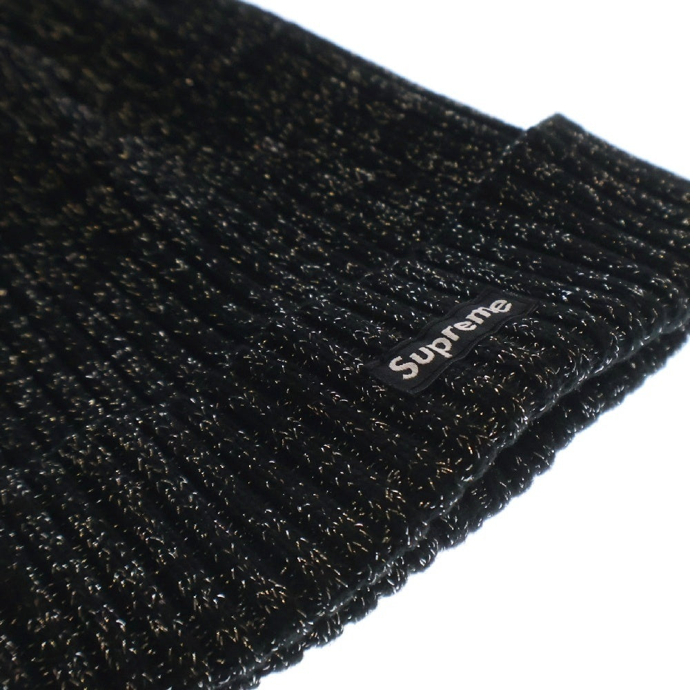 SUPREME(シュプリーム) 25SS Overdyed Beanie Metallic オーバーダイドビーニー ニット帽 ブラック/メタリックシルバー