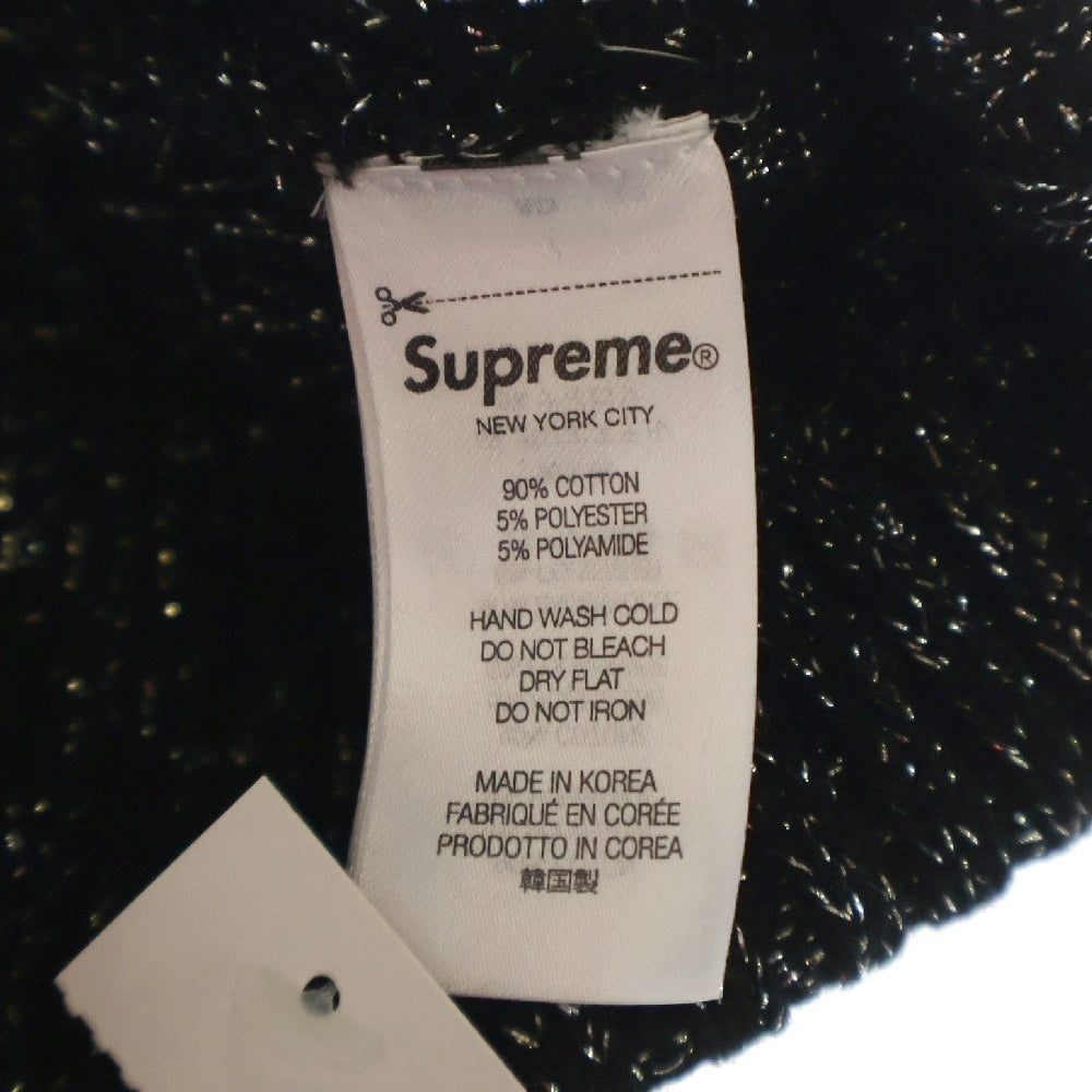 SUPREME(シュプリーム) 25SS Overdyed Beanie Metallic オーバーダイドビーニー ニット帽 ブラック/メタリックシルバー