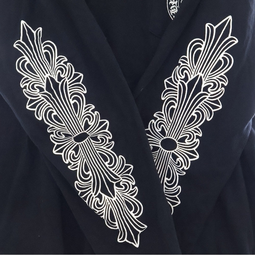 CHROME HEARTS(クロムハーツ) Back Horseshoe L/S 台湾限定 バックホースシュー 袖フローラル ロングスリーブ カットソー ロンT 長袖Tシャツ ブラック