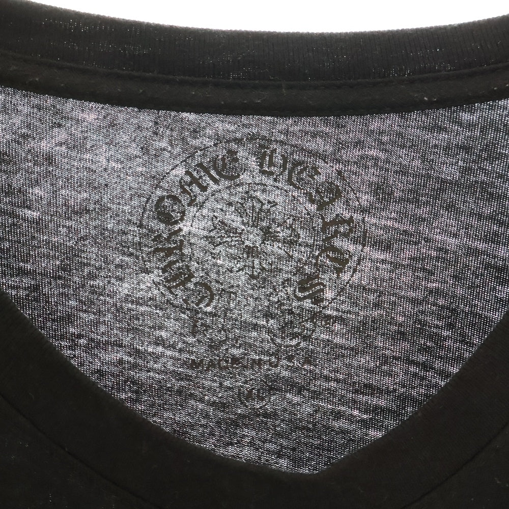 CHROME HEARTS(クロムハーツ) Back Horseshoe L/S 台湾限定 バックホースシュー 袖フローラル ロングスリーブ カットソー ロンT 長袖Tシャツ ブラック