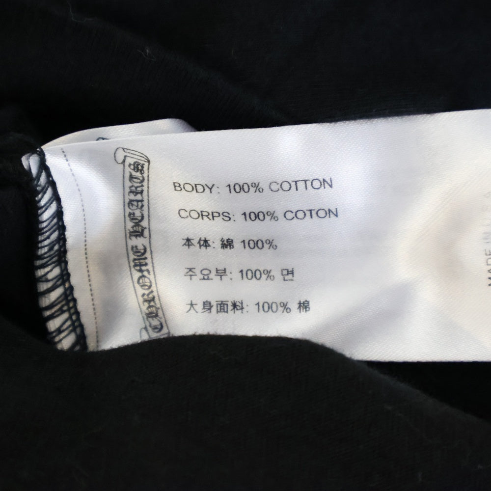 CHROME HEARTS(クロムハーツ) Back Horseshoe L/S 台湾限定 バックホースシュー 袖フローラル ロングスリーブ カットソー ロンT 長袖Tシャツ ブラック