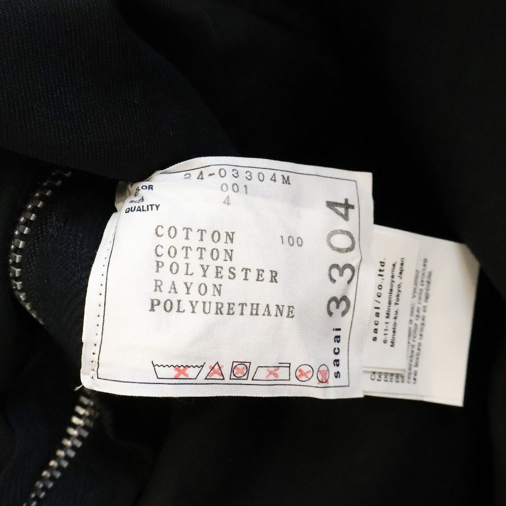 Sacai(サカイ) 24SS Moleskin Embroidered Patch Jacket モールスキン エンブロイダリージャケット ブラック 24-03304M