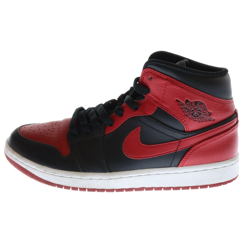 NIKE(ナイキ) AIR JORDAN 1 MID BRED エアジョーダン ブレッド ミッドカットスニーカー ブラック/レッド US8.5/26.5cm 554724-074
