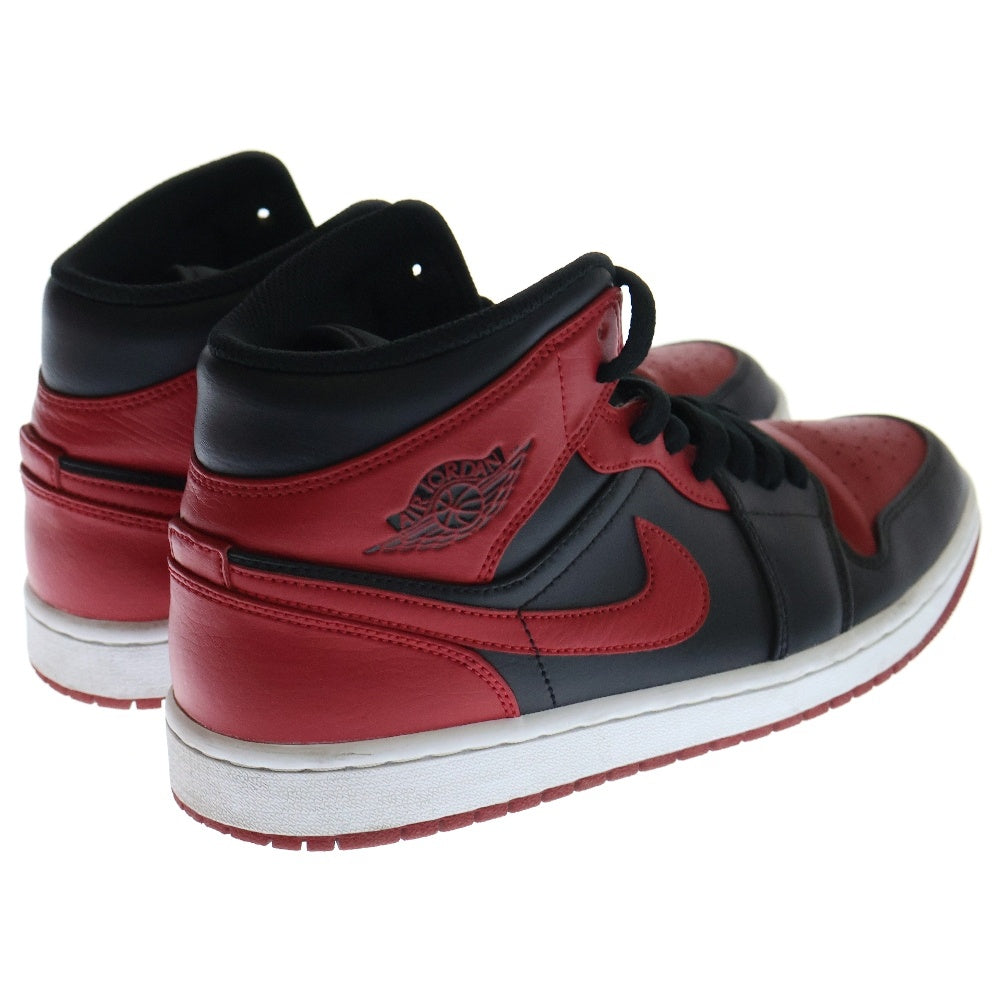 NIKE(ナイキ) AIR JORDAN 1 MID BRED エアジョーダン ブレッド ミッドカットスニーカー ブラック/レッド US8.5/26.5cm 554724-074