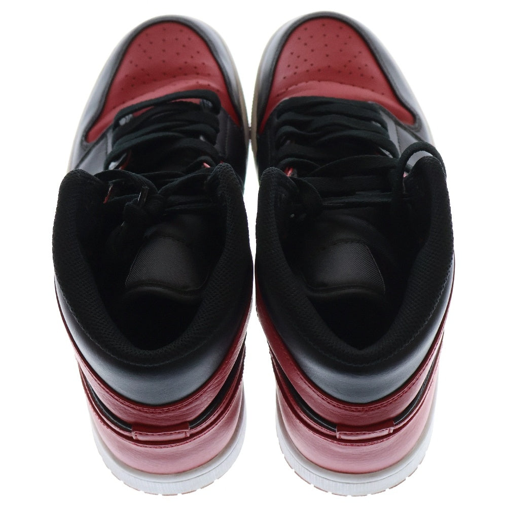 NIKE(ナイキ) AIR JORDAN 1 MID BRED エアジョーダン ブレッド ミッドカットスニーカー ブラック/レッド US8.5/26.5cm 554724-074