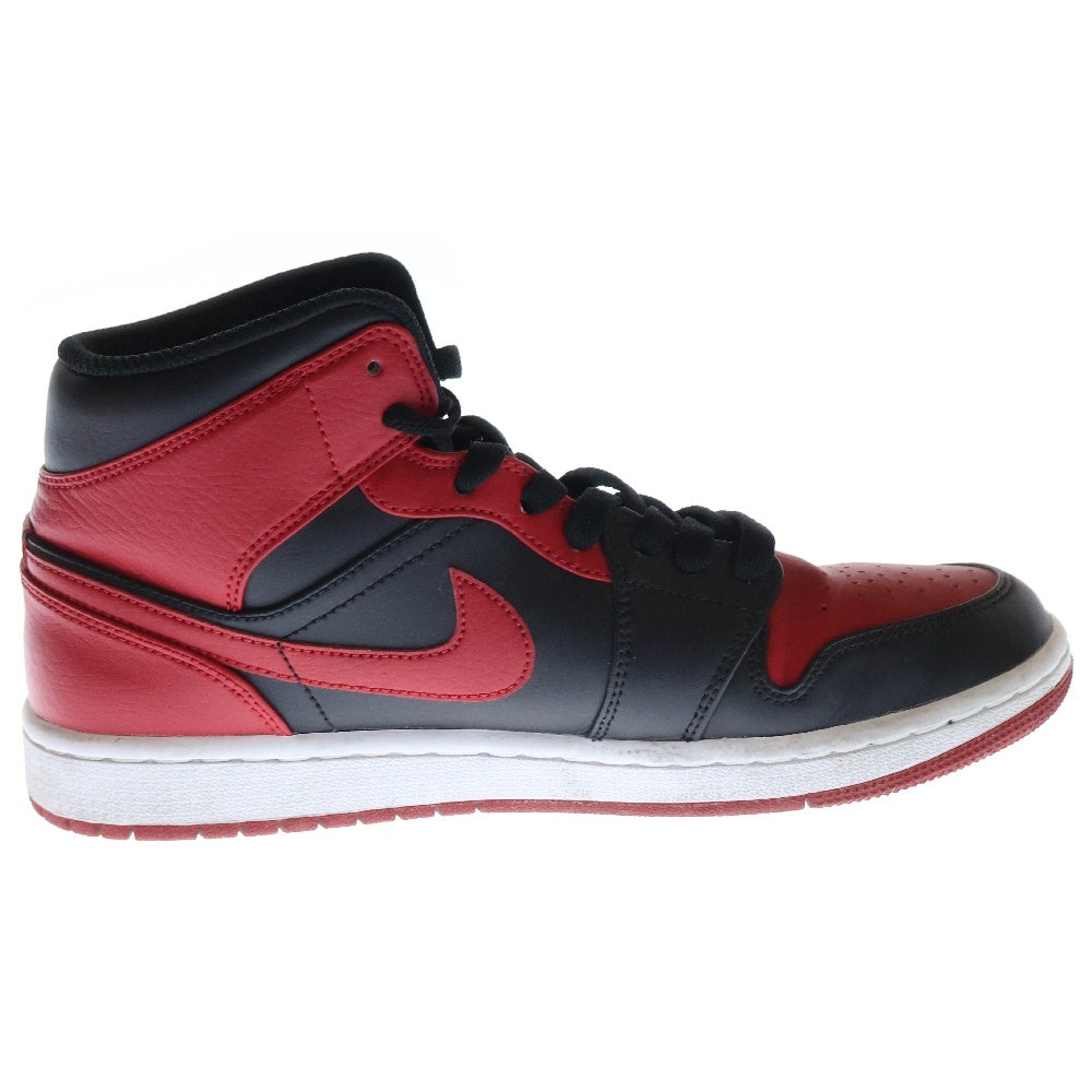NIKE(ナイキ) AIR JORDAN 1 MID BRED エアジョーダン ブレッド ミッドカットスニーカー ブラック/レッド US8.5/26.5cm 554724-074