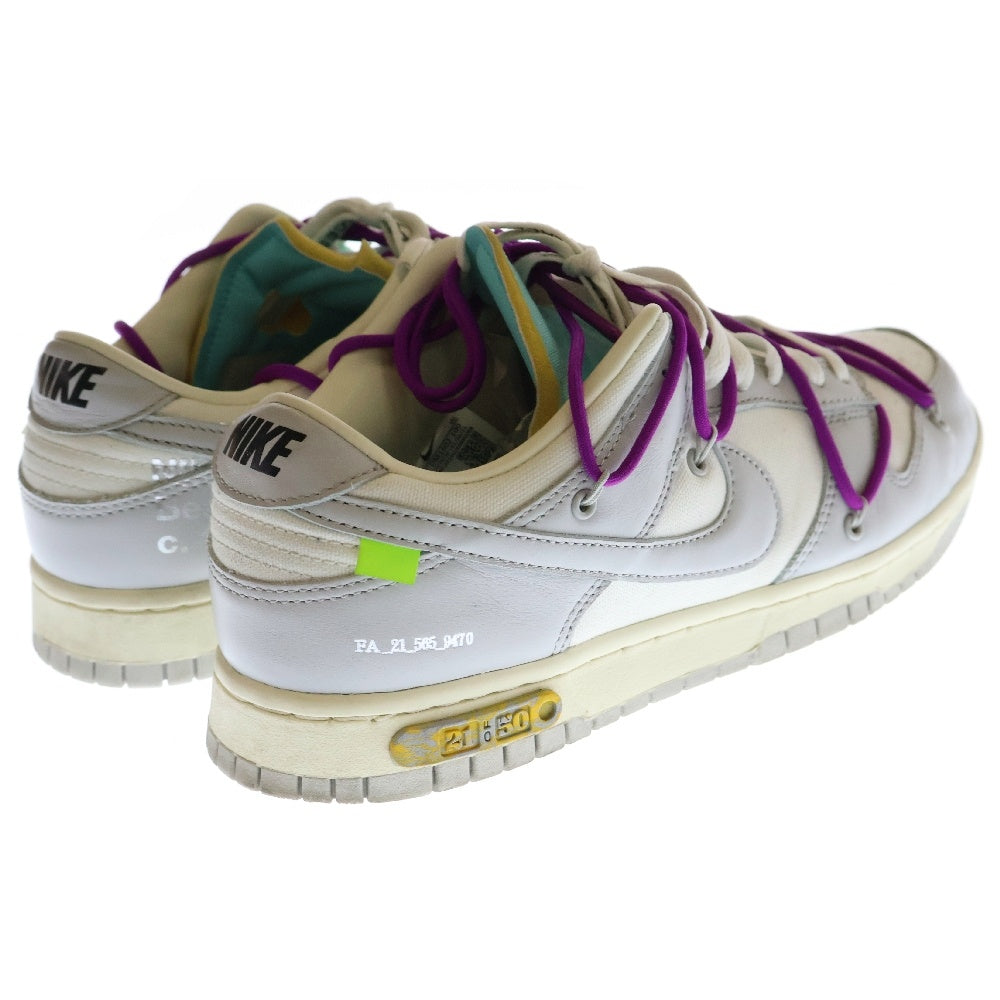 NIKE(ナイキ) ×OFF-WHITE DUNK LOW 1 OF 50 21 オフホワイト ダンク ロット21 ローカットスニーカー ホワイト/グレー US9.5/27.5cm DM1602-100