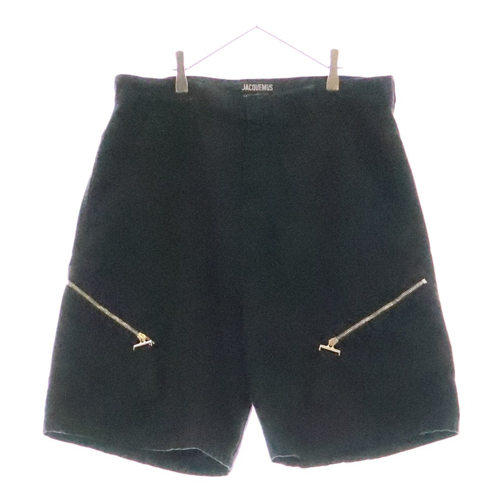 JACQUEMUS(ジャックムス) 24SS Straight Pants ジップカーゴショートパンツ ブラック 245PA095148599