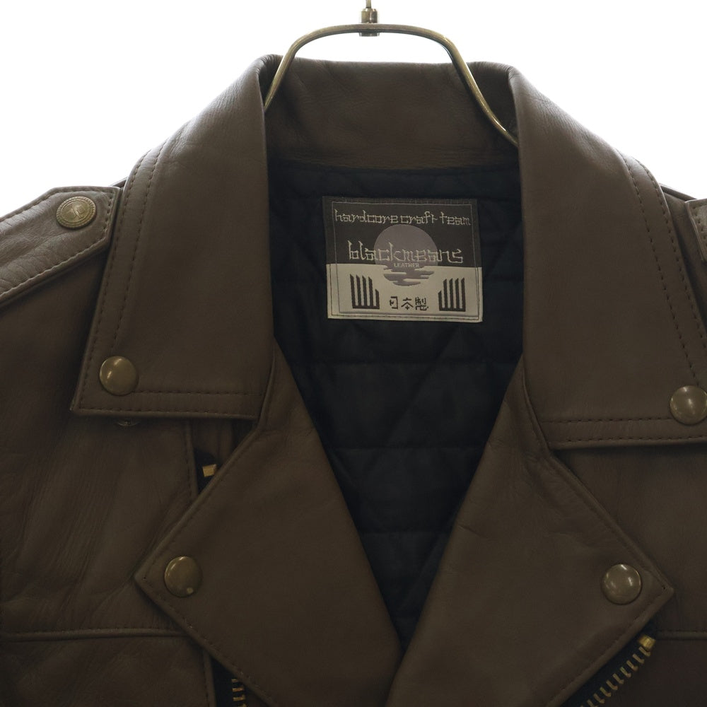 BLACK MEANS(ブラックミーンズ) COW LEATHER RIDERS JACKET 小の字ZIP ライダースジャケット 72TJ07-5 ブラウン