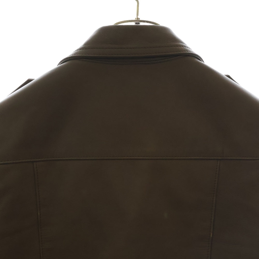 BLACK MEANS(ブラックミーンズ) COW LEATHER RIDERS JACKET 小の字ZIP ライダースジャケット 72TJ07-5 ブラウン