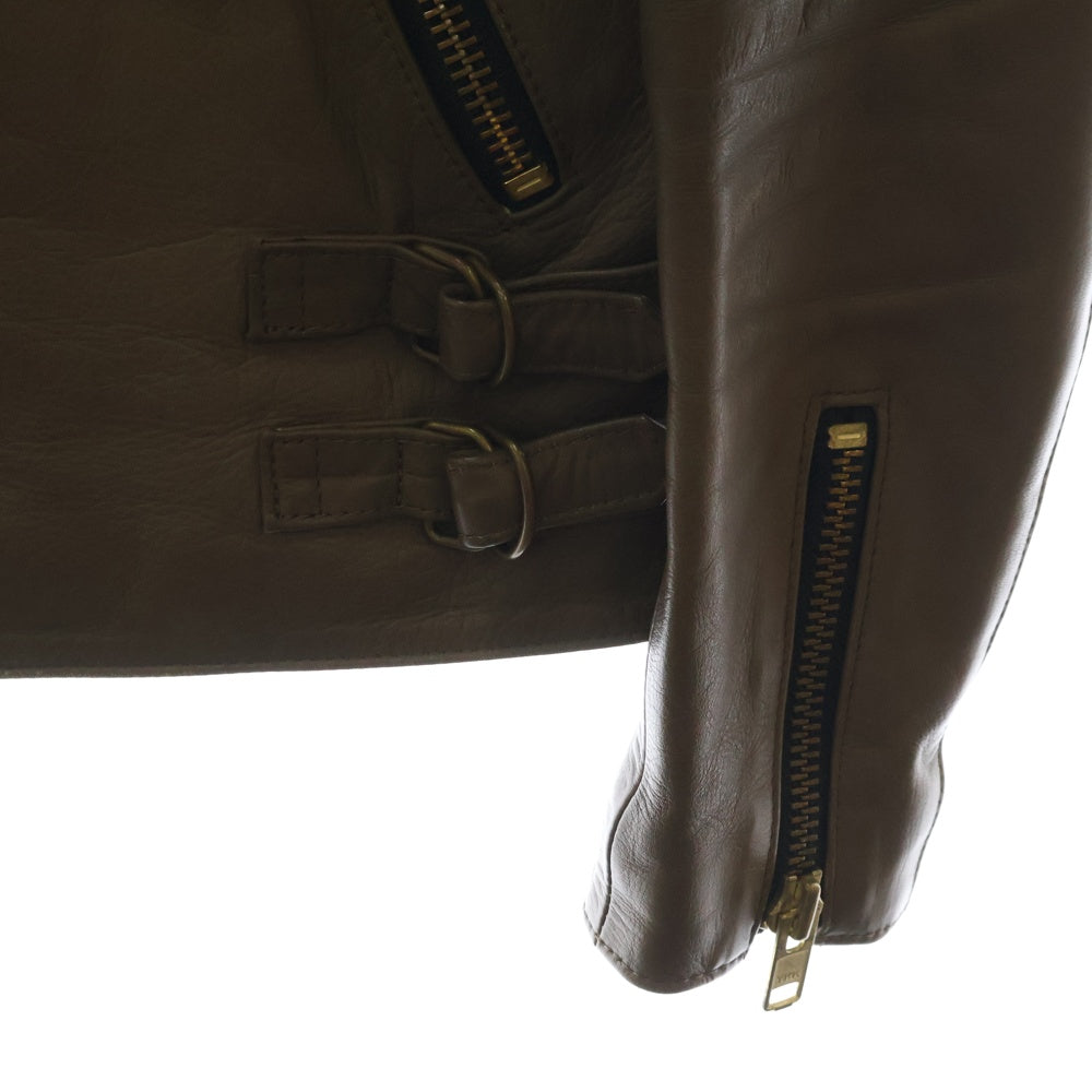 BLACK MEANS(ブラックミーンズ) COW LEATHER RIDERS JACKET 小の字ZIP ライダースジャケット 72TJ07-5 ブラウン