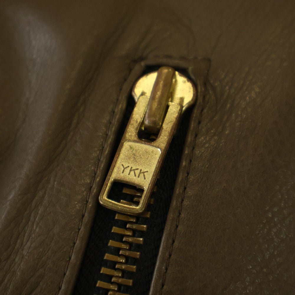 BLACK MEANS(ブラックミーンズ) COW LEATHER RIDERS JACKET 小の字ZIP ライダースジャケット 72TJ07-5 ブラウン