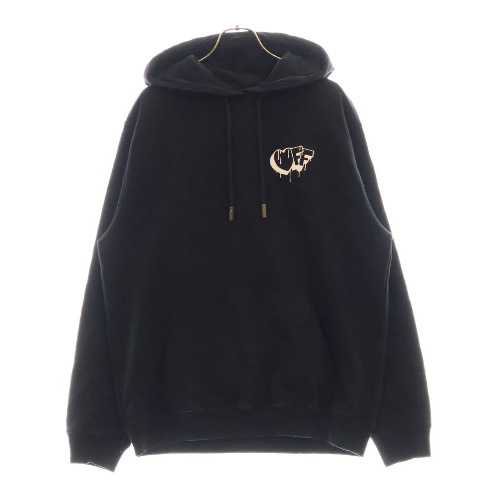 OFF-WHITE(オフホワイト) 19AW Markers Regular Hoodie プルオーバースウェットパーカー フーディー ブラック OWBB035F19003066