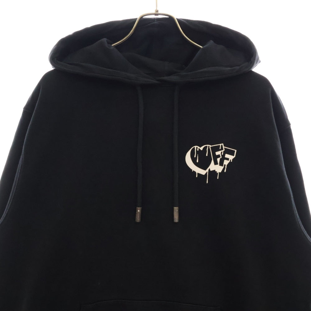 OFF-WHITE(オフホワイト) 19AW Markers Regular Hoodie プルオーバースウェットパーカー フーディー ブラック OWBB035F19003066