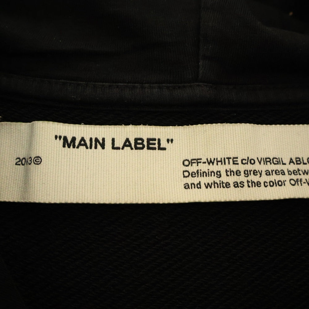 OFF-WHITE(オフホワイト) 19AW Markers Regular Hoodie プルオーバースウェットパーカー フーディー ブラック OWBB035F19003066