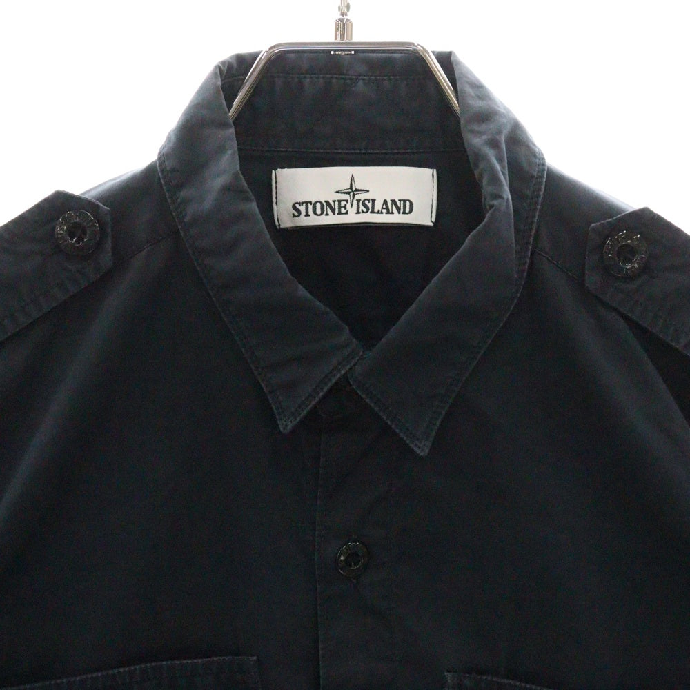 STONE ISLAND(ストーンアイランド) 14AW Overshirt ロゴワッペン 長袖シャツ ネイビー 61151F603