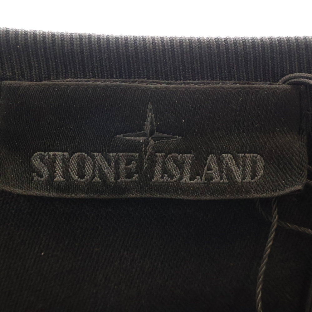 STONE ISLAND(ストーンアイランド) Ghost Crewneck Sweatshirt ゴーストピース ロゴワッペン クルーネックスウェットトレーナー ブラック 7515618F3
