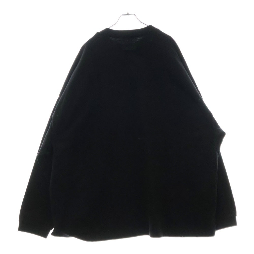 FEAR OF GOD ESSENTIALS(フィアオブゴッド エッセンシャルズ) HEAVY L/S T-SHIRT フロントラバーロゴ ヘビー長袖Tシャツ ブラック