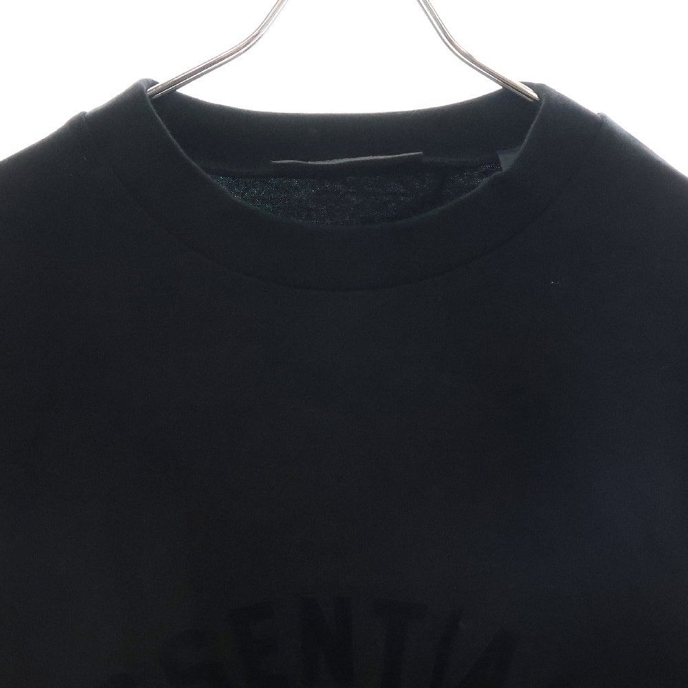 FEAR OF GOD ESSENTIALS(フィアオブゴッド エッセンシャルズ) HEAVY L/S T-SHIRT フロントラバーロゴ ヘビー長袖Tシャツ ブラック