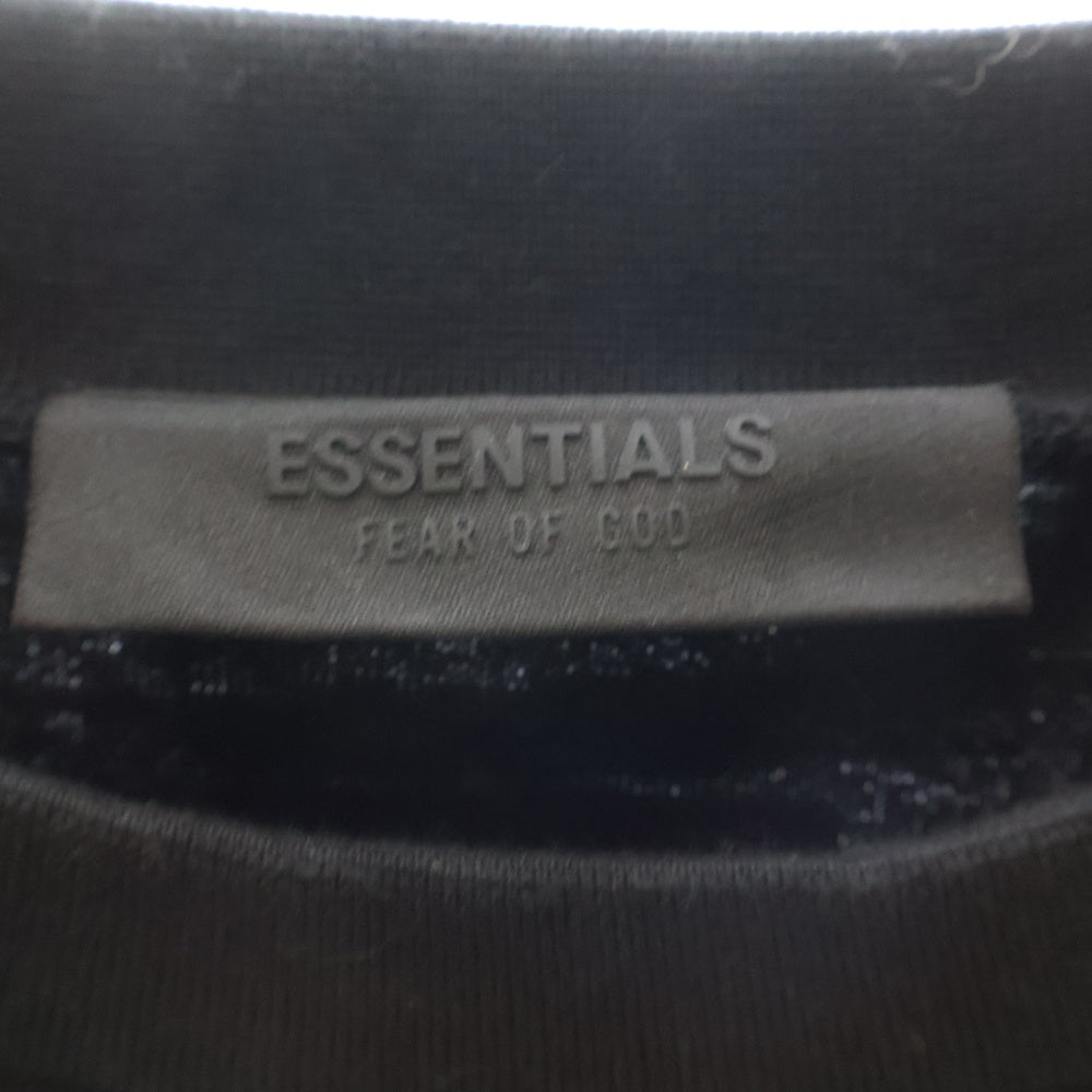 FEAR OF GOD ESSENTIALS(フィアオブゴッド エッセンシャルズ) HEAVY L/S T-SHIRT フロントラバーロゴ ヘビー長袖Tシャツ ブラック