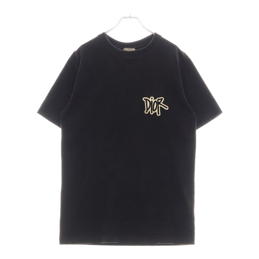 DIOR(ディオール) 20AW Shawn Stussy T-Shirt ショーンステューシー ロゴ刺繍半袖Tシャツ ブラック 033J625I0554