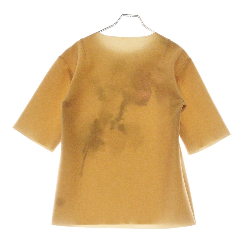 DRIES VAN NOTEN(ドリスヴァンノッテン) 20AW ボンディング加工カットソー フラワープリント半袖Tシャツ ベージュ レディース