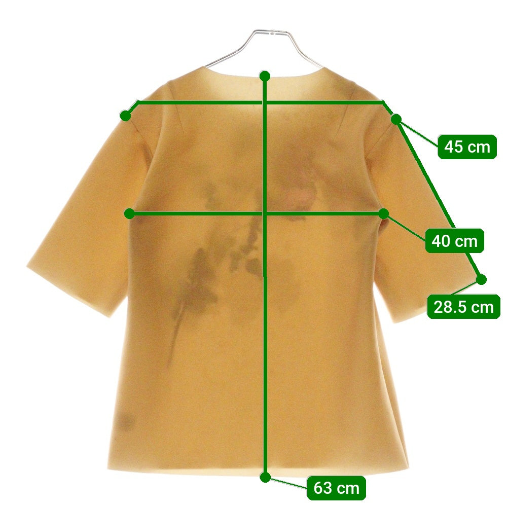 DRIES VAN NOTEN(ドリスヴァンノッテン) 20AW ボンディング加工カットソー フラワープリント半袖Tシャツ ベージュ レディース