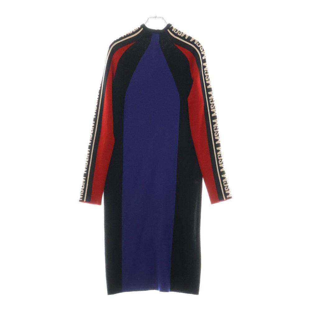 MSGM(エムエスジーエム) Half Zip ハイネックタイトワンピース ブラック/ブルー/レッド レディース