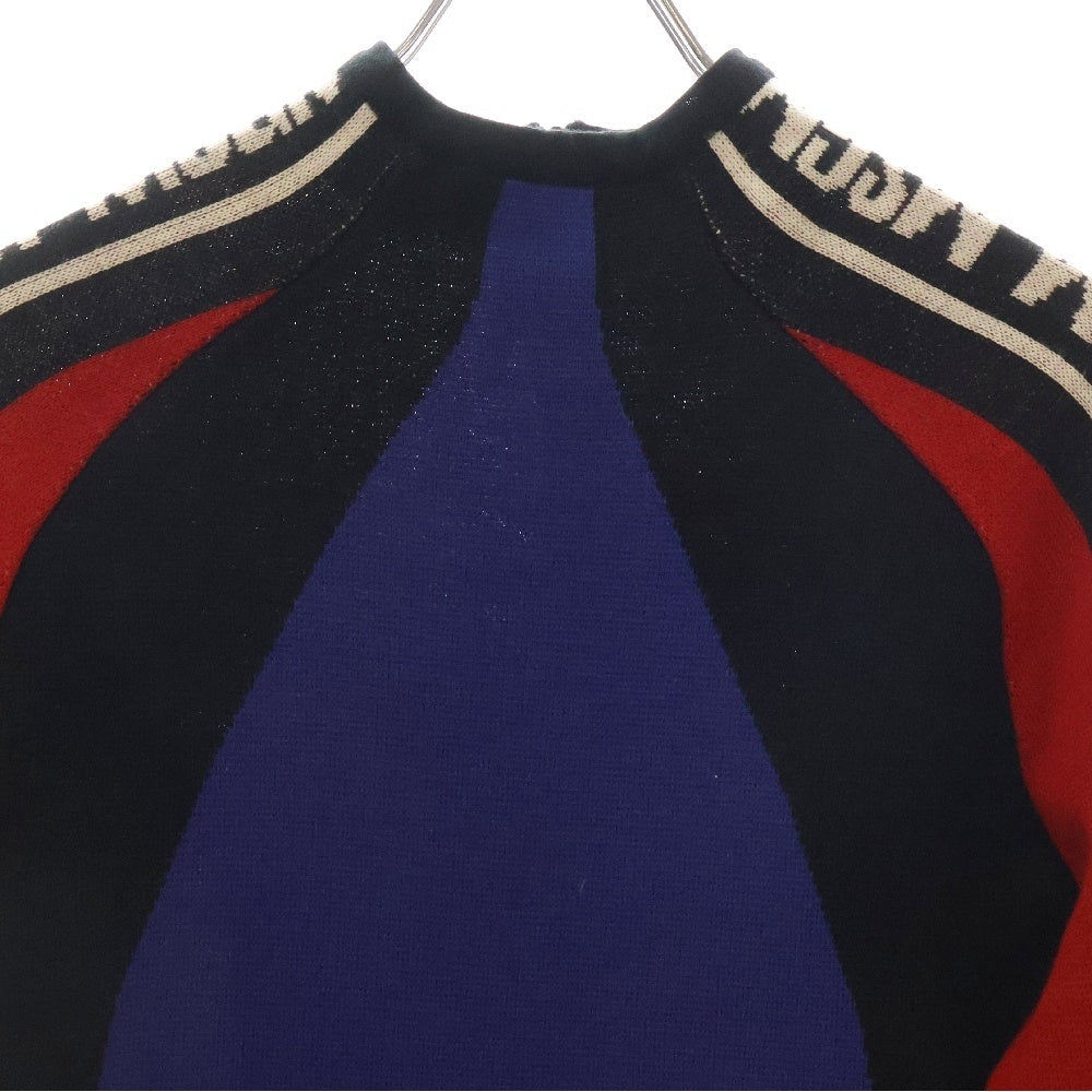 MSGM(エムエスジーエム) Half Zip ハイネックタイトワンピース ブラック/ブルー/レッド レディース