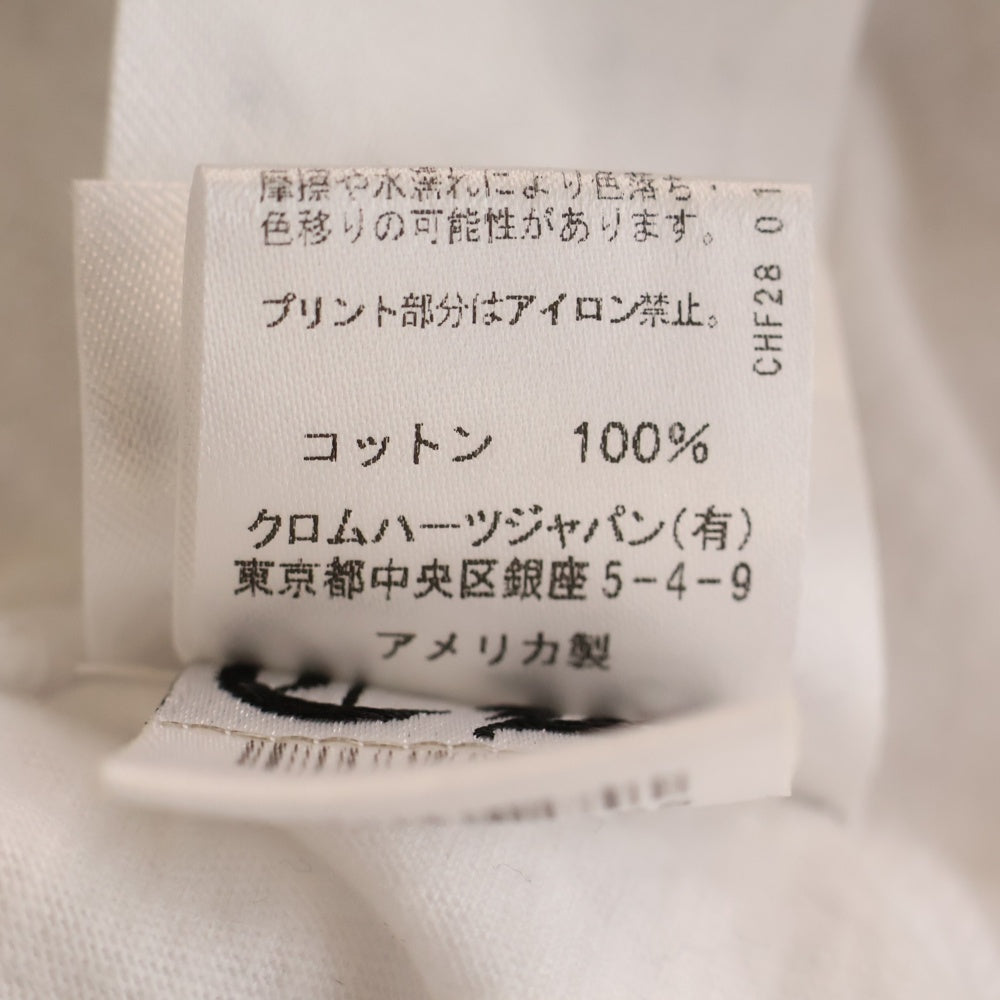 CHROME HEARTS(クロムハーツ) HORSESHOE ホースシュー 長袖Tシャツ 袖フローラル ロンT ホワイト