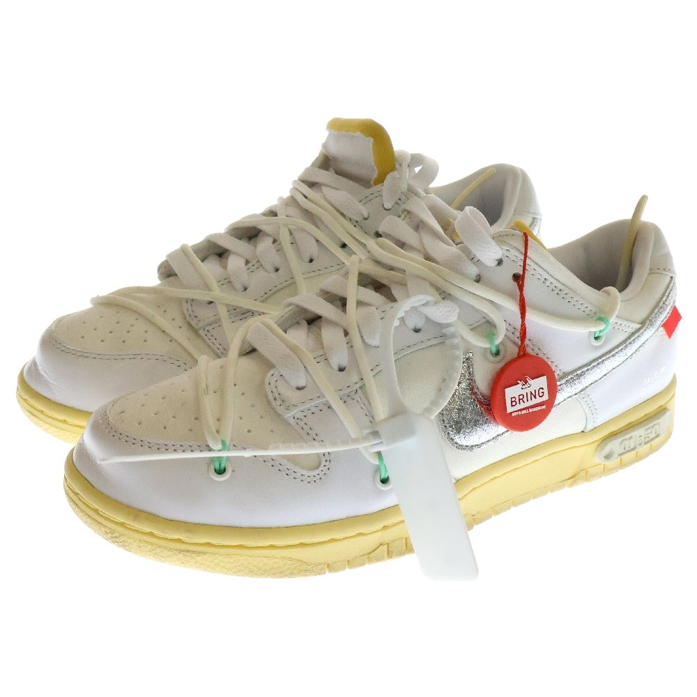 NIKE(ナイキ) ×OFF-WHITE DUNK LOW 1 OF 50 オフホワイト ダンクロー 1オブ50 ローカットスニーカー ホワイト US7.7/25.5cm DM1602-127