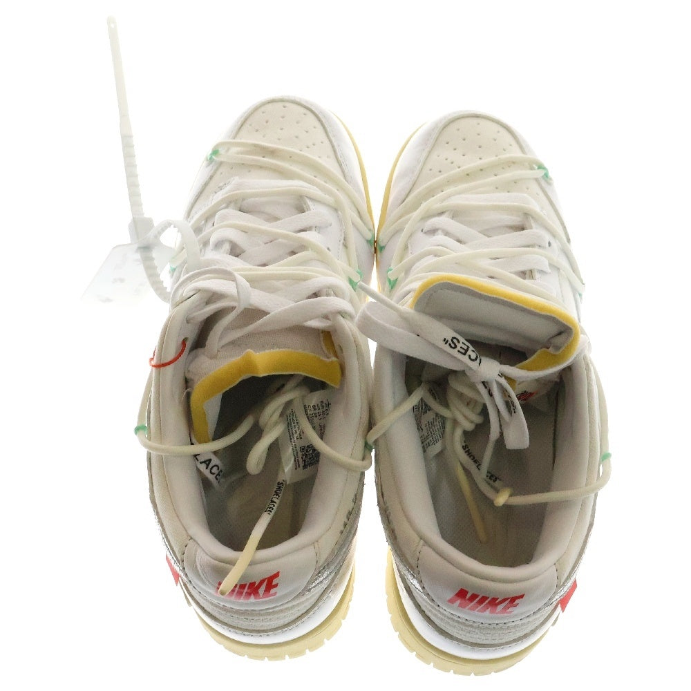 NIKE(ナイキ) ×OFF-WHITE DUNK LOW 1 OF 50 オフホワイト ダンクロー 1オブ50 ローカットスニーカー ホワイト US7.7/25.5cm DM1602-127