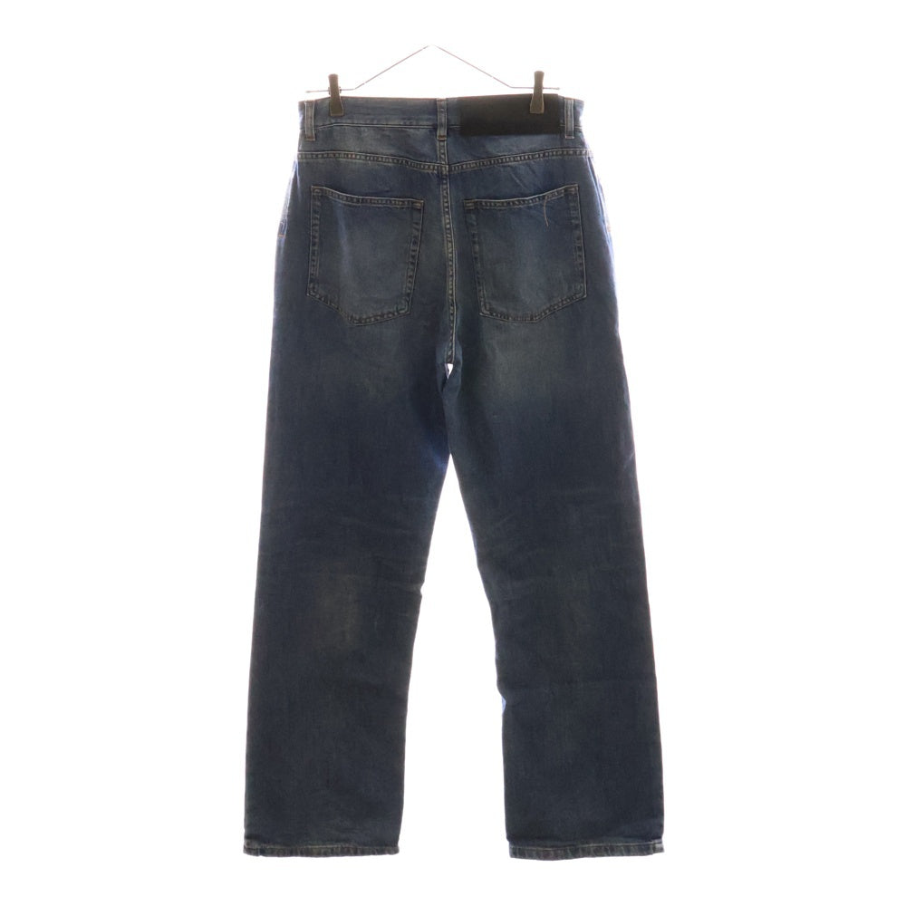 LOEWE(ロエベ) 22AW Washed Denim Trousers ダメージ加工 ウォッシュデニム デニムストレートパンツ インディゴ H526Y11X22
