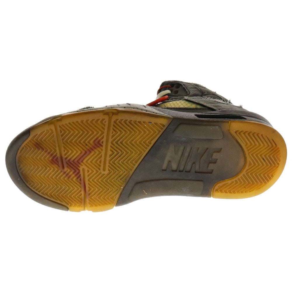 NIKE(ナイキ) ×OFF-WHITE AIR JORDAN 5 RETRO SP CT8480-001 オフホワイト エアジョーダン5 レトロ ハイカットスニーカー ブラック US8/26.0cm