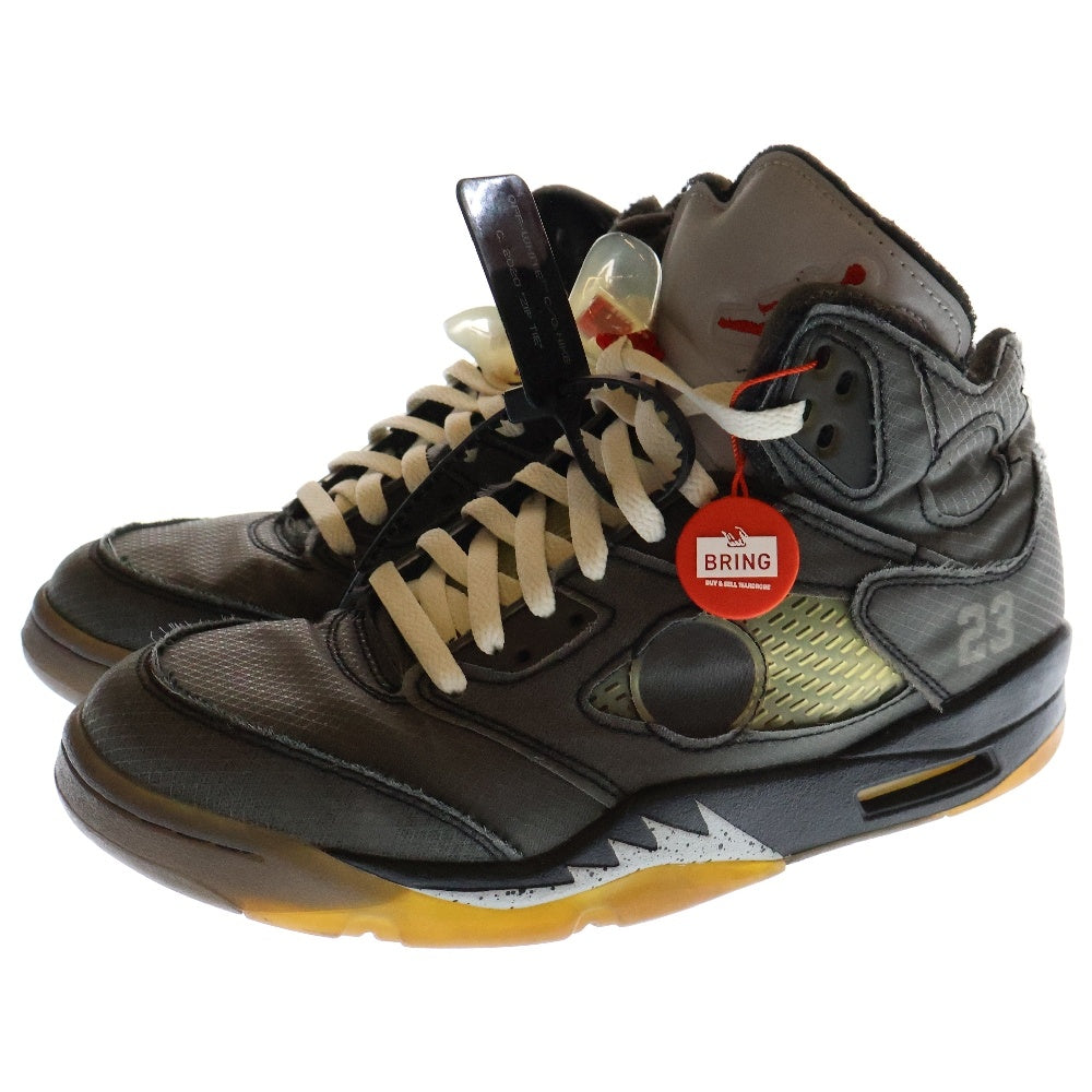 NIKE(ナイキ) ×OFF-WHITE AIR JORDAN 5 RETRO SP CT8480-001 オフホワイト エアジョーダン5 レトロ ハイカットスニーカー ブラック US8/26.0cm