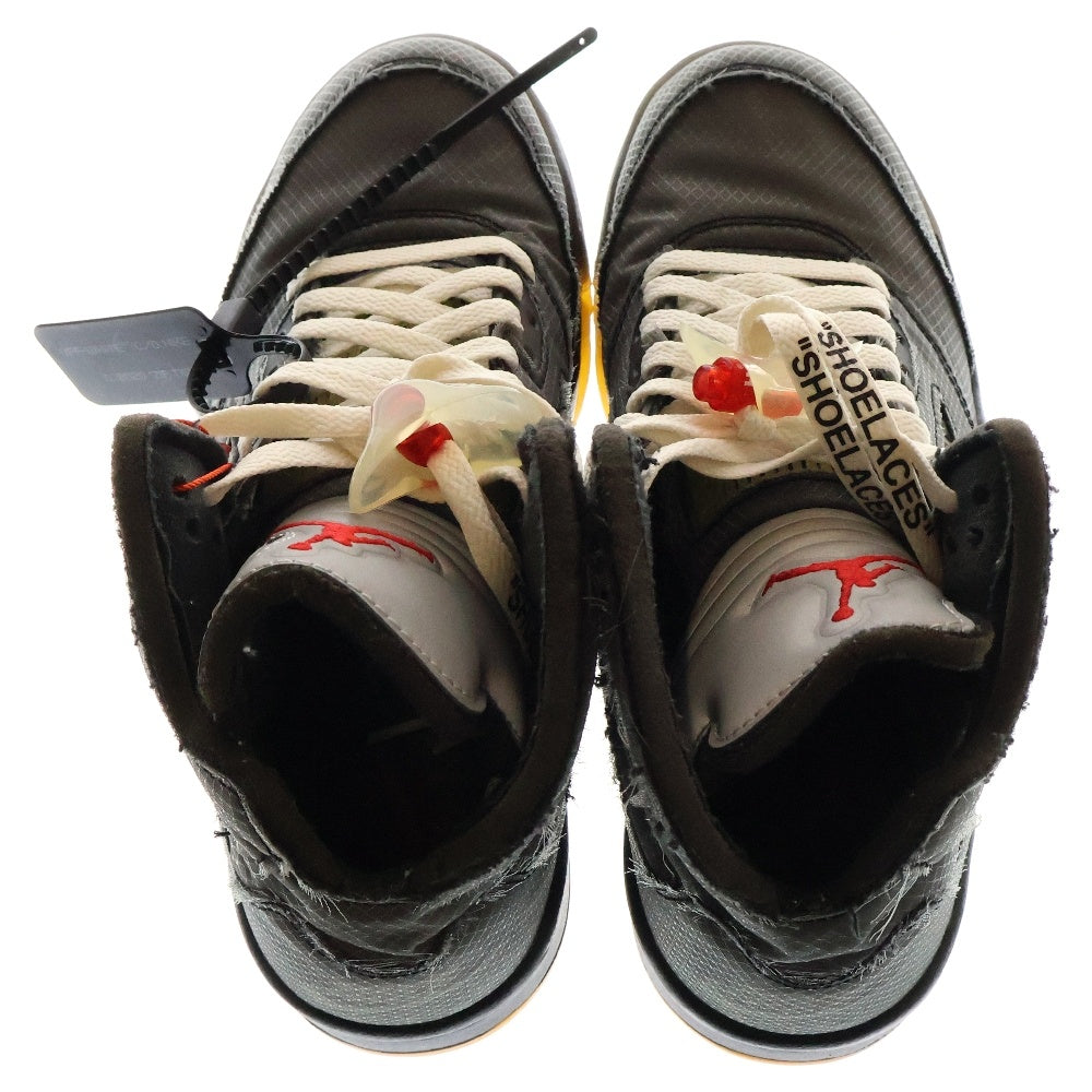 NIKE(ナイキ) ×OFF-WHITE AIR JORDAN 5 RETRO SP CT8480-001 オフホワイト エアジョーダン5 レトロ ハイカットスニーカー ブラック US8/26.0cm