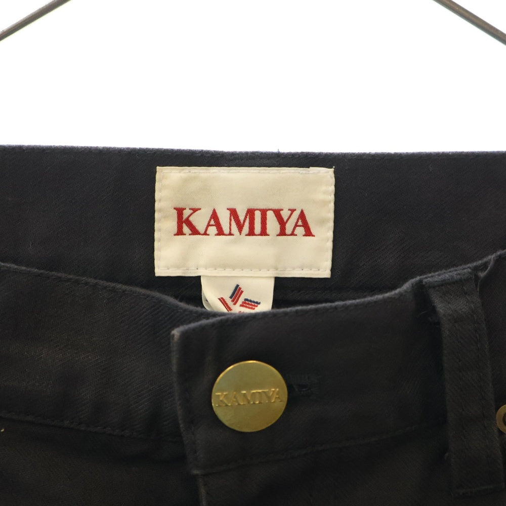 KAMIYA(カミヤ) 25SS SERGE PAINT PANTS フレアペイントパンツ ブラック G14PT030
