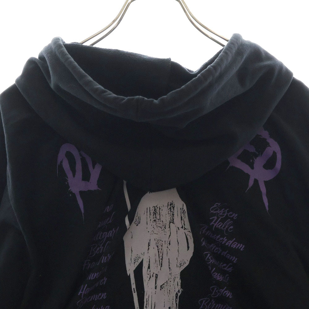 RAF SIMONS(ラフシモンズ) 22SS HOODIE DOUBLED WITH PRINTED T-SHIRT レイヤードデザイン オーバーサイズドッキング プルオーバーパーカー スウェット ブラック 221-175B
