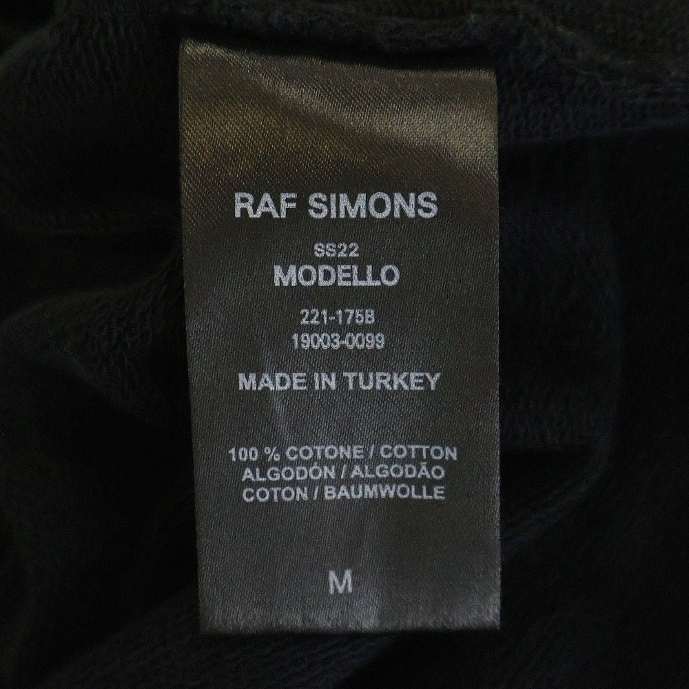RAF SIMONS(ラフシモンズ) 22SS HOODIE DOUBLED WITH PRINTED T-SHIRT レイヤードデザイン オーバーサイズドッキング プルオーバーパーカー スウェット ブラック 221-175B
