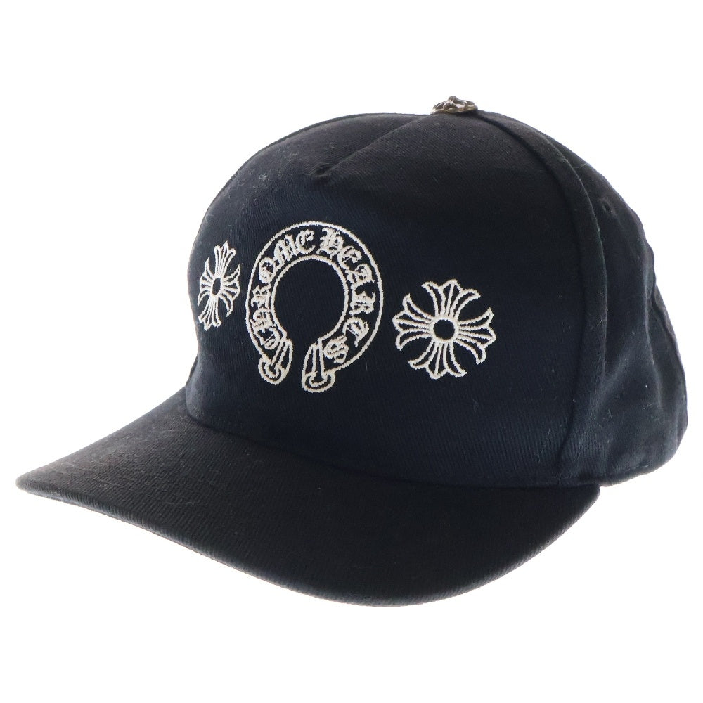 CHROME HEARTS(クロムハーツ) CH HAT ホースシュー CHプラス刺繍 クロスボールベースボールキャップ 帽子 ブラック